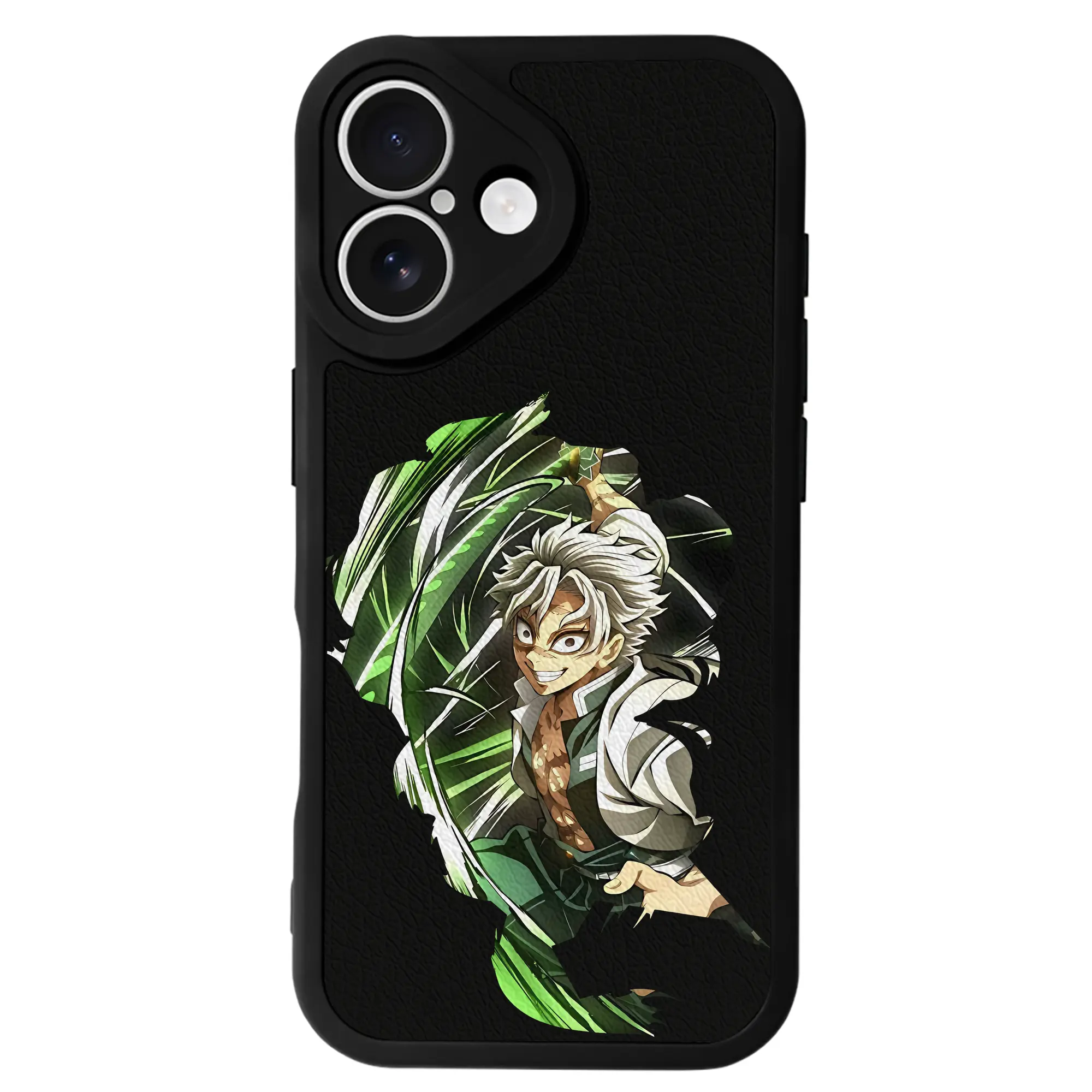 鬼滅の刃 グッズ,不死川 実弥 - IPhone 16シリーズ対応 ・ シリコンスマホケース ・ レザー調 ・ 高精度フィット ・ 耐衝撃 ・ ワイヤレス充電対応 ・ 精密カット